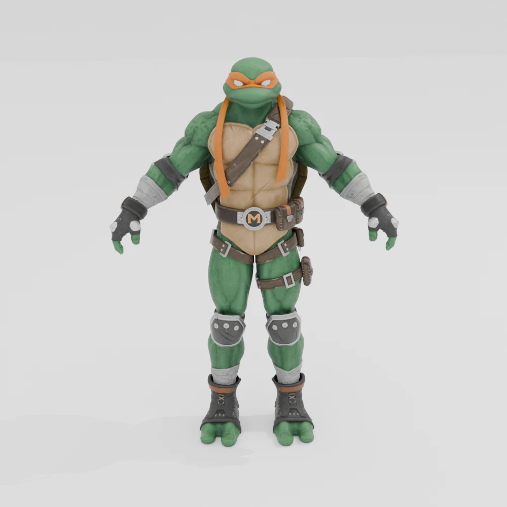 Michelangelo - Fortnite 3D Model .c4d .max .obj .3ds .fbx .stl .blend 