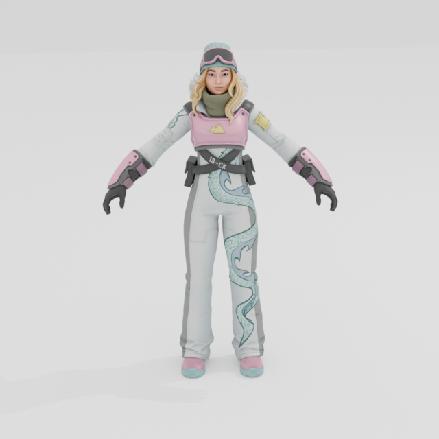 Chloe Kim - Fortnite 3D 模型 .c4d .max .obj .3ds .fbx .stl .blend