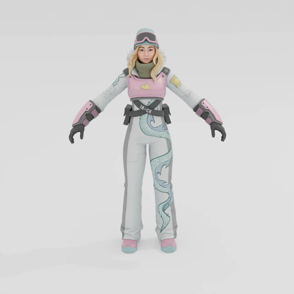 Chloe Kim - Fortnite 3D Model .c4d .max .obj .3ds .fbx .stl .blend 
