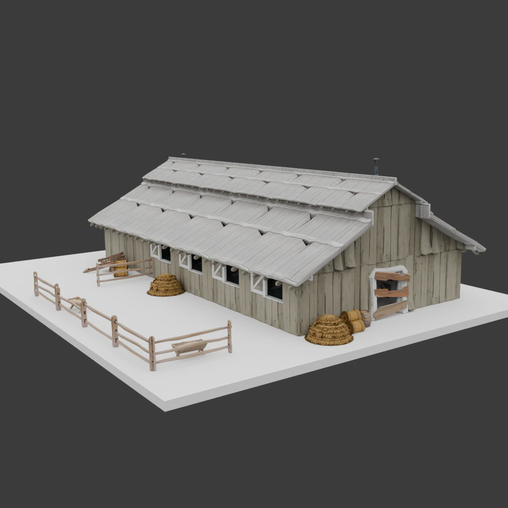 Stables - Fortnite 3D Model .c4d .max .obj .3ds .fbx .stl .blend 