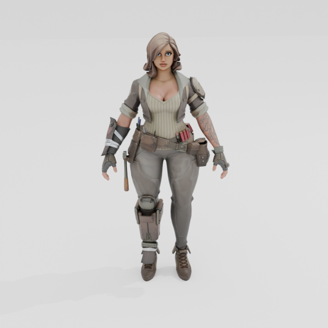 Tank Penny - Fortnite 3D Model .c4d .max .obj .3ds .fbx .stl .blend 