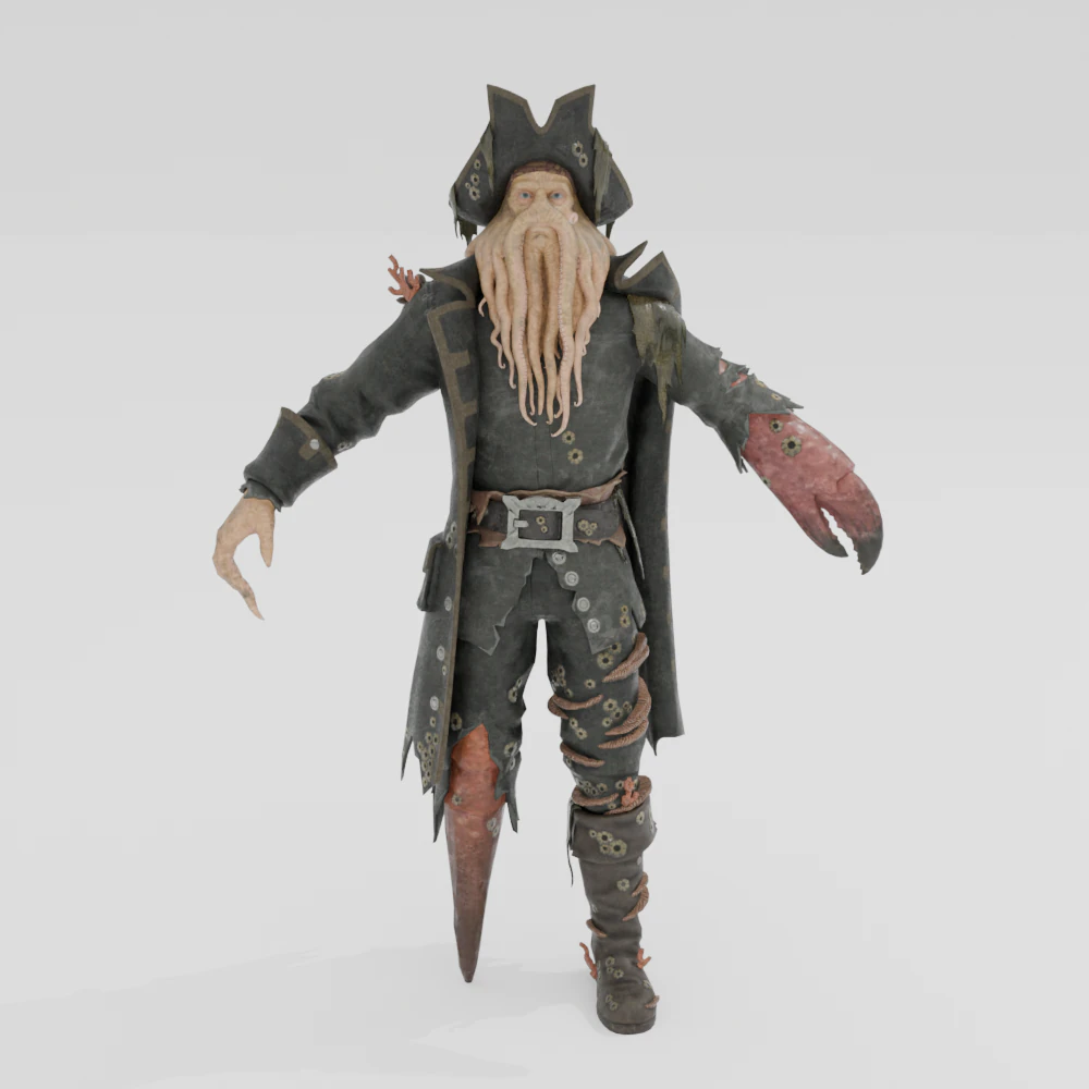 Davy Jones - Fortnite 3D Model .c4d .max .obj .3ds .fbx .stl .blend