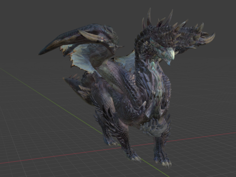 Alatreon - Monster Hunter World Modello 3D