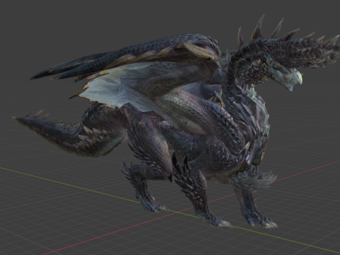 Alatreon - Monster Hunter World Modello 3D