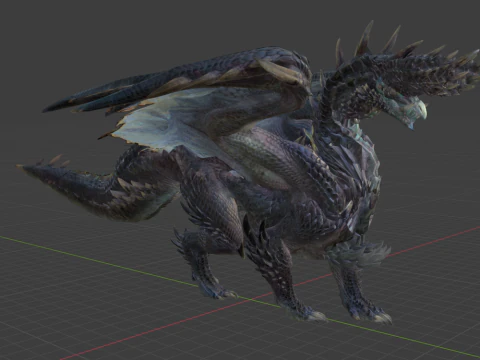 Alatreon - Monster Hunter World 3D Model