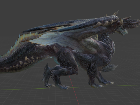 Alatreon - Monster Hunter World Modello 3D