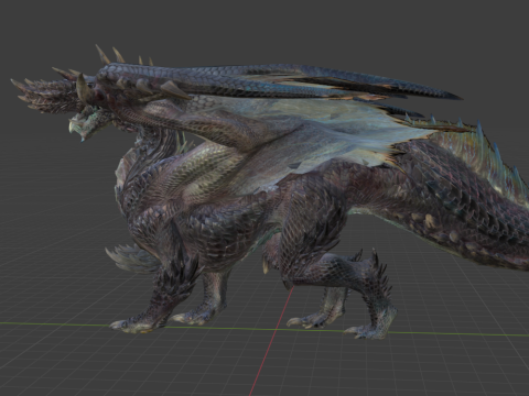 Alatreon - Monster Hunter World Modello 3D