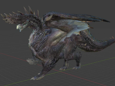 Alatreon - Monster Hunter World 3D Model