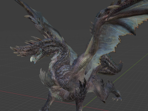 Alatreon - Monster Hunter World Modello 3D