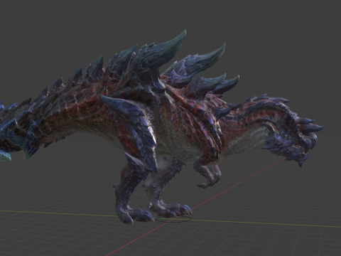 Glavenus - Monster Hunter World 3D 모델