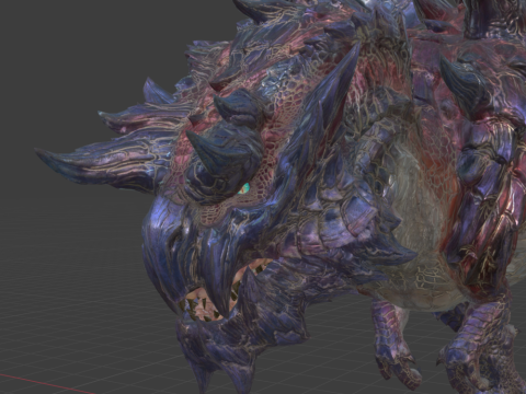 Glavenus - Monster Hunter World 3D 모델