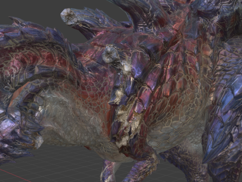 Glavenus - Monster Hunter World 3D 모델