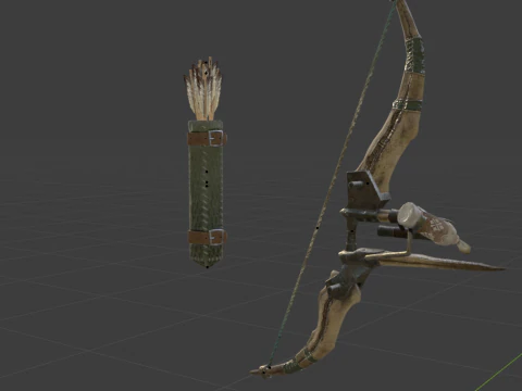 Cross Hunters Bow - Monster Hunter World 3D Model
