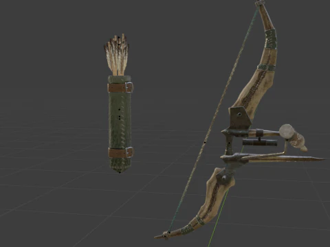 Cross Hunters Bow - Monster Hunter World 3D Model