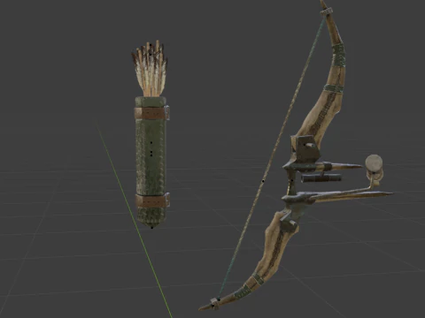 Cross Hunters Bow - Monster Hunter World 3D Model