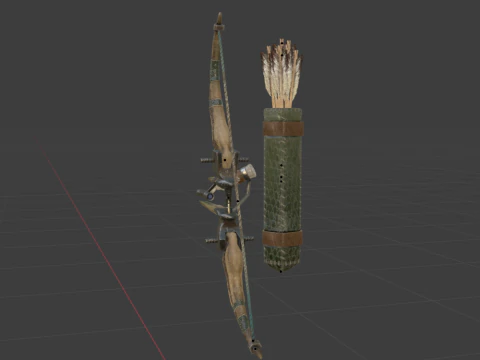 Cross Hunters Bow - Monster Hunter World 3D Model