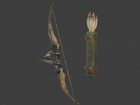Cross Hunters Bow - Monster Hunter World Modelo 3D