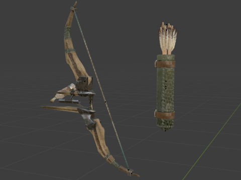 Cross Hunters Bow - Monster Hunter World Modelo 3D