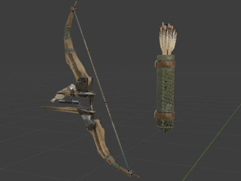 Cross Hunters Bow - Monster Hunter World 3D Model
