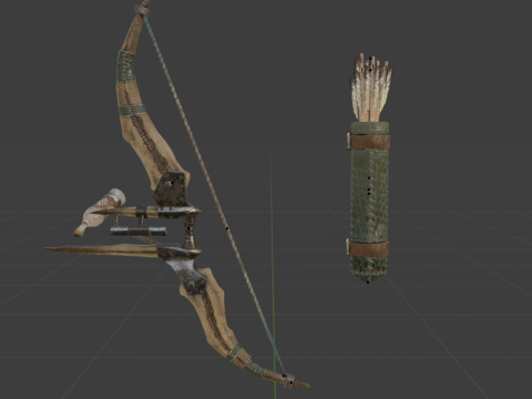 Cross Hunters Bow - Monster Hunter World Modelo 3D