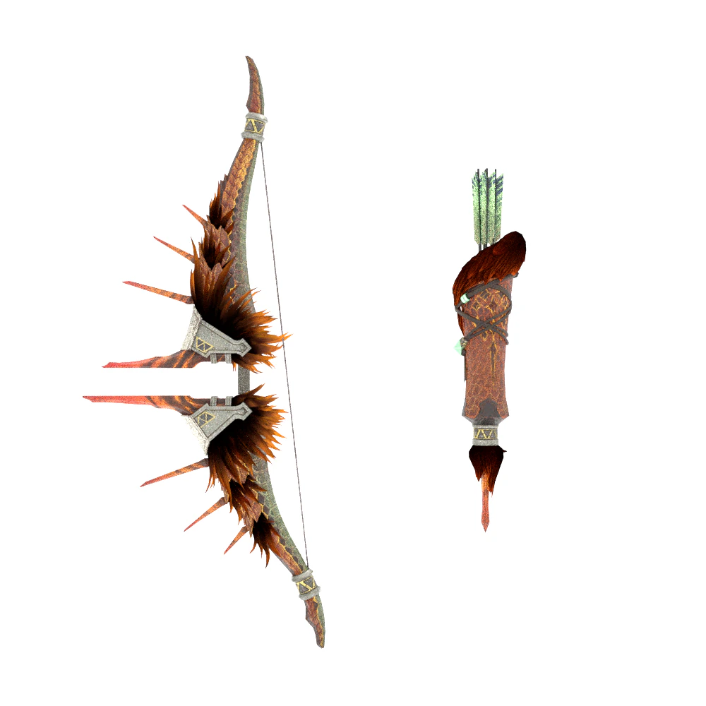 Fellbow Crimson Hail - Monster Hunter World 3D Model .c4d .max .obj .3ds .fbx .stl .blend