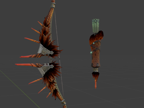 Fellbow Crimson Hail - Monster Hunter World Modelo 3D