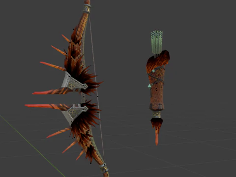 Fellbow Crimson Hail - Monster Hunter World 3D Model