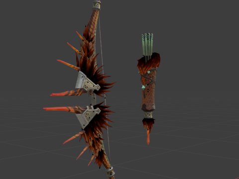 Fellbow Crimson Hail - Monster Hunter World Modelo 3D
