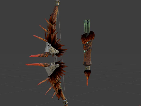 Fellbow Crimson Hail - Monster Hunter World 3D Model