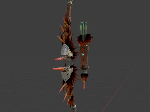 Fellbow Crimson Hail - Monster Hunter World 3D Model