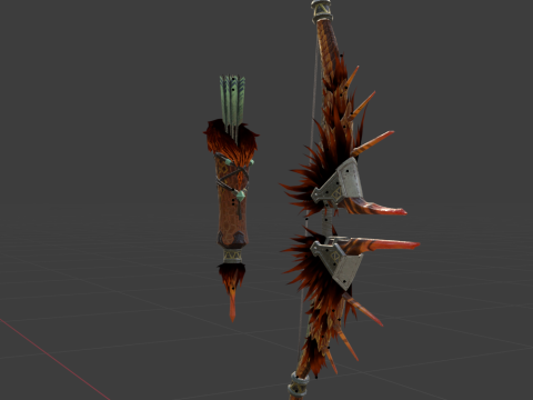 Fellbow Crimson Hail - Monster Hunter World Modelo 3D