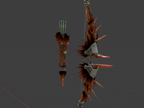 Fellbow Crimson Hail - Monster Hunter World 3D Model