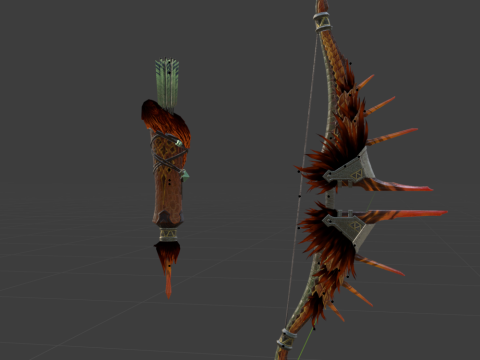 Fellbow Crimson Hail - Monster Hunter World Modelo 3D