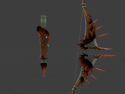 Fellbow Crimson Hail - Monster Hunter World 3D Model