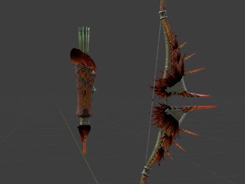 Fellbow Crimson Hail - Monster Hunter World Modelo 3D