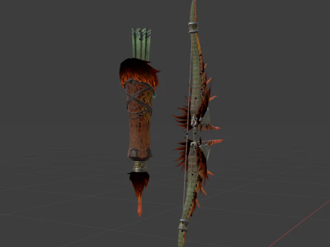 Fellbow Crimson Hail - Monster Hunter World 3D Model