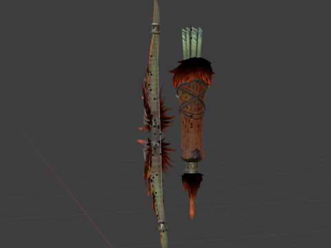 Fellbow Crimson Hail - Monster Hunter World Modelo 3D