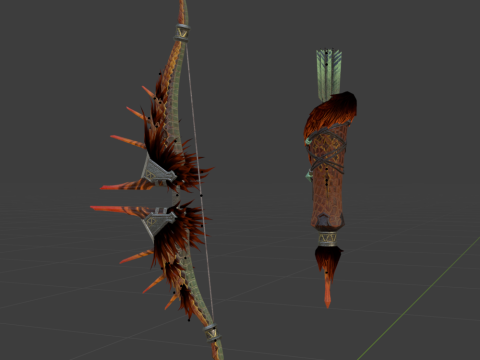 Fellbow Crimson Hail - Monster Hunter World Modelo 3D