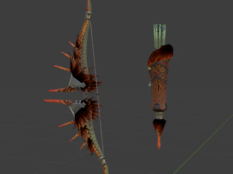 Fellbow Crimson Hail - Monster Hunter World 3D Model
