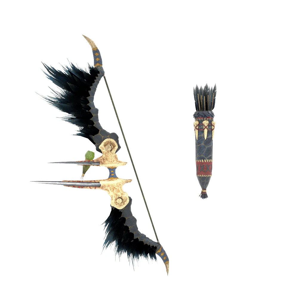 Hidden Bow - Monster Hunter World 3D Model .c4d .max .obj .3ds .fbx .stl .blend 