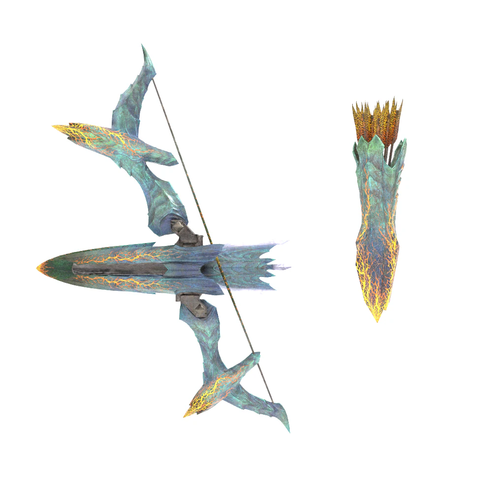 Lightbreak Bow - Monster Hunter World 3D Model .c4d .max .obj .3ds .fbx .stl .blend 
