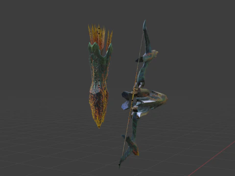 Lightbreak Bow - Monster Hunter World 3D Model