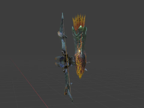 Lightbreak Bow - Monster Hunter World 3D Model