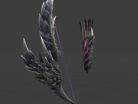 Alatreon Bow - Monster Hunter World 3D Model