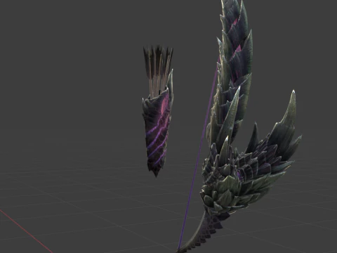 Alatreon Bow - Monster Hunter World 3D Model
