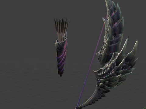 Alatreon Bow - Monster Hunter World 3D Model