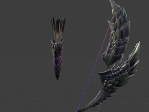 Alatreon Bow - Monster Hunter World 3D Model