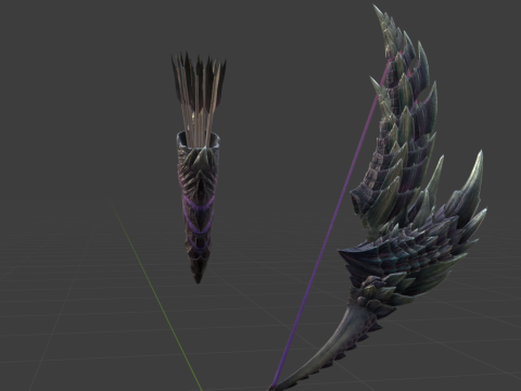 Alatreon Bow - Monster Hunter World 3D Модель