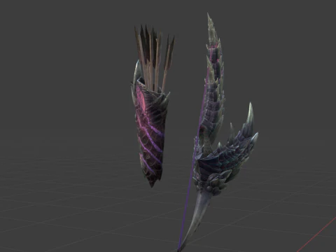 Alatreon Bow - Monster Hunter World 3D Model