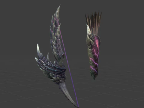 Alatreon Bow - Monster Hunter World 3D Model